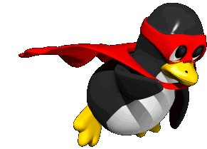 Tux the penguin flying